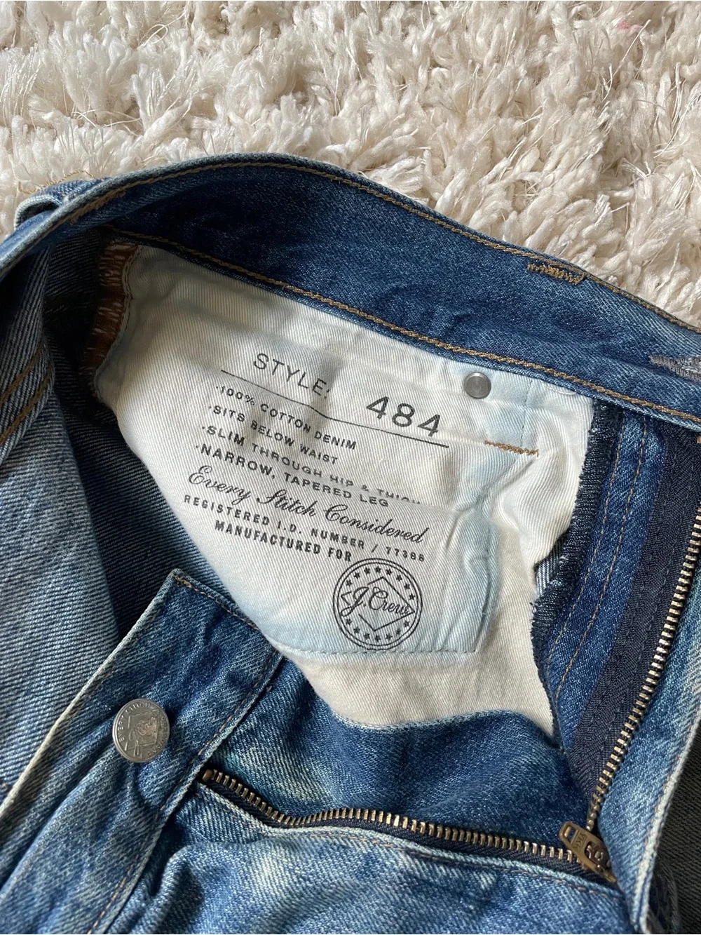 J. Crew Men's 484 Slim Jeans in Medium Blue Wash